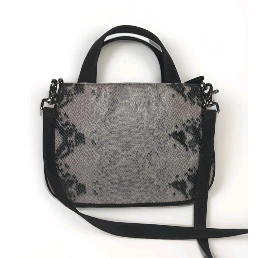 Vintage Fiorucci Grey Taupe Snakeskin And Black Pattern Crossbody made in Italy